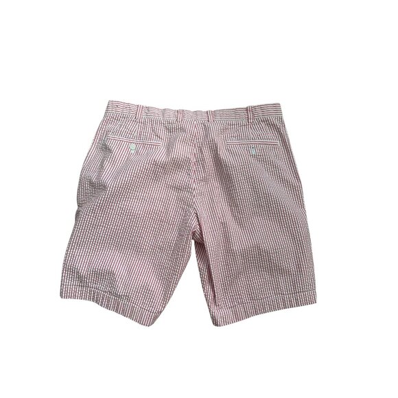 BROOKS BROTHERS Men's Red White Seersucker Striped Shorts Size 38 - Picture 4 of 9